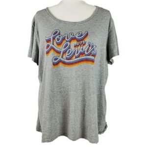 Love in Levi's grey t shirt 2X